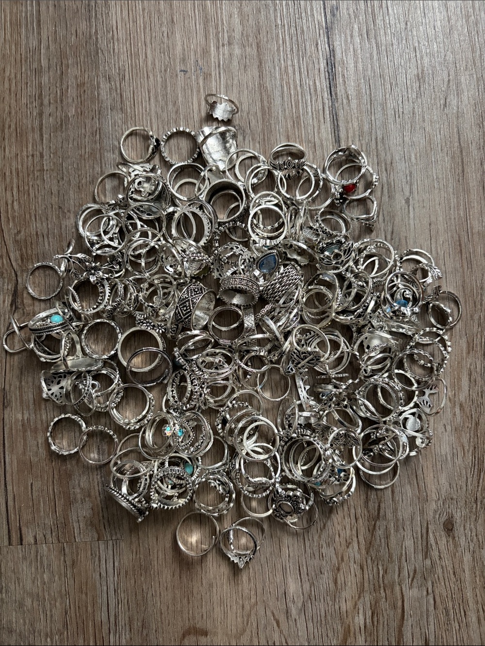 Silver Boho Stackable Rings 135 count - Mixed Styles in Silver